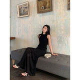 Трикотажная майка топ, комплект, длинная юбка