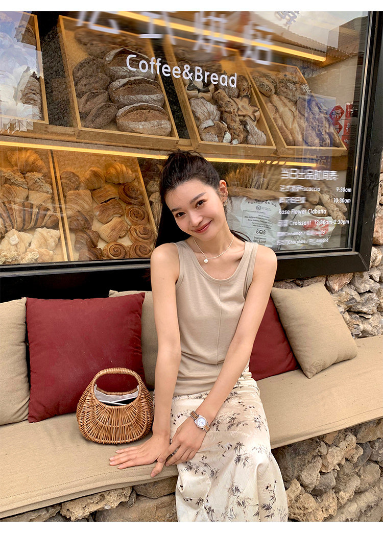 Топы/майки pusumede 复古性感露背吊带背心女夏季外穿宽松慵懒休闲无袖上衣