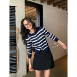 pusumede Пиджак классического кроя, осенняя юбка, приталенная мини-юбка, в корейском стиле, высокая талия, А-силуэт