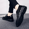Spring Leather Shoes for Men, Korean Style Trendy British Student Versatile Casual Shoes, Black Height-Increasing Youth Suit Small Leather Shoes