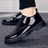 Spring Leather Shoes for Men, Korean Style Trendy British Student Versatile Casual Shoes, Black Height-Increasing Youth Suit Small Leather Shoes
