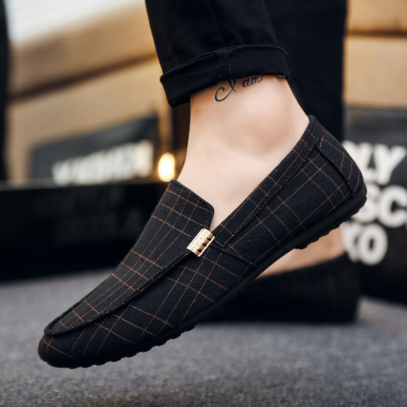 Winter Loafers for Men, Versatile Casual Canvas Work Shoes, Slip-On Trendy Korean Style Old Beijing Cloth Shoes