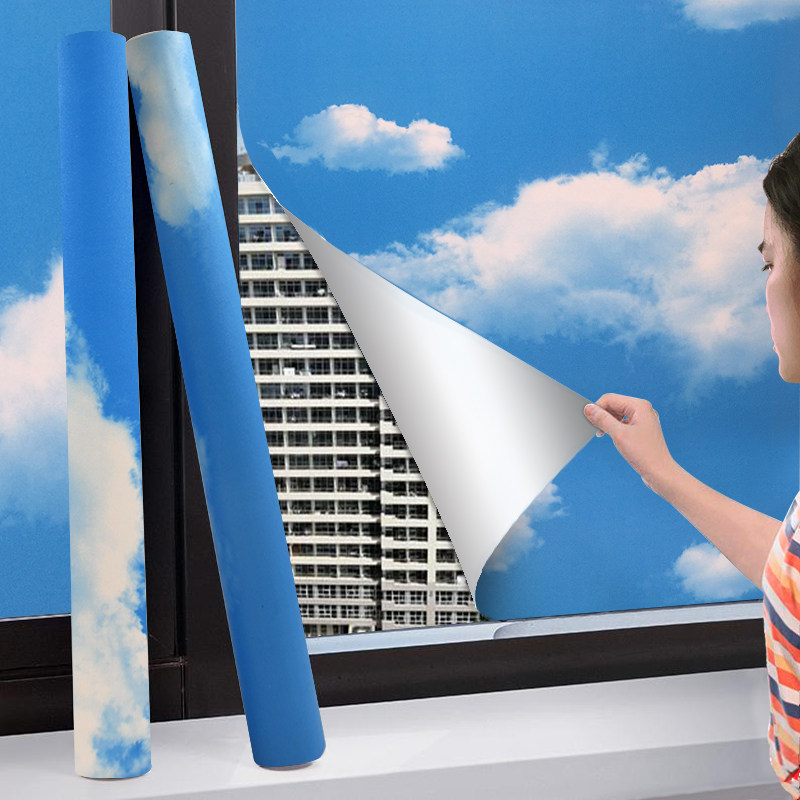 Window sticker sunscreen kitchen glass sticker self-adhesive full shading frosted decoration Makeup Room Bathroom Anti-Walk Light