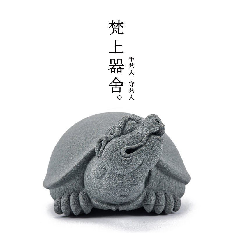 Fan Shang Ware House Natural Bluestone Rough Hand Carved Chinese Town House Zhao Cai Can Raise Creative Dragon Turtle Tea Table Ornaments