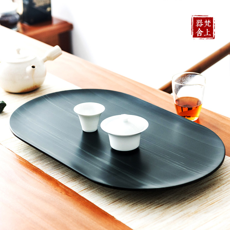 Vatican House Imperial Court jade tea tray Japanese-style simple high-end drainage tea table natural whole small stone tea sea
