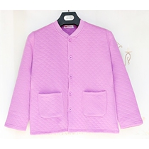Three-gun clearance womens middle-aged and elderly three-layer pure cotton warm tops elderly quilted cardigans loose large size and thickened