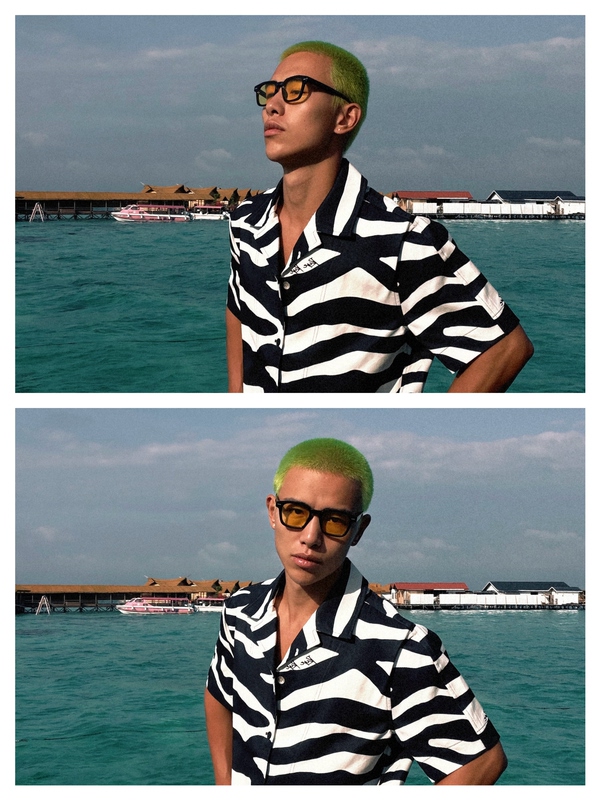 Youluo | Black and White Stripesd Printed Short-Sleeved Shirt | Ryerye C03|Air Twill Nissan|Safari