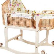 Rattan baby cradle bed newborn portable hand basket car-mounted soothing crib baby bed cradle solid wood