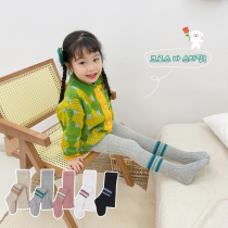 Childrens pantyhose spring and autumn girls thin leggings baby white cotton baby open gear outside wearing tights