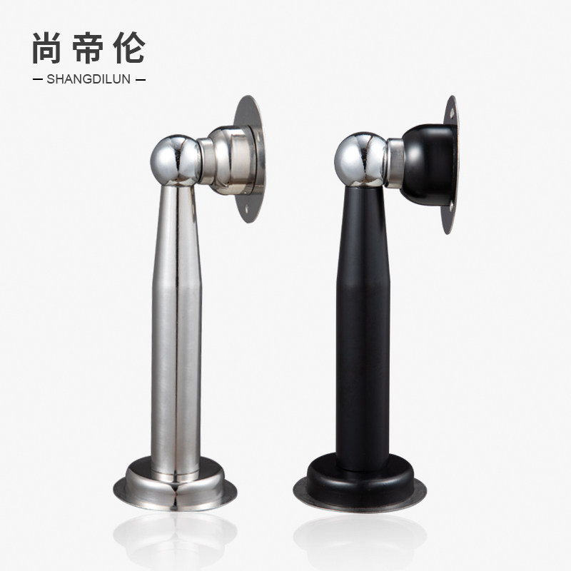 Stainless steel door suction-free punching household strong magnetic anti-collision ultra-long wall suction bathroom room door lengthened super suction