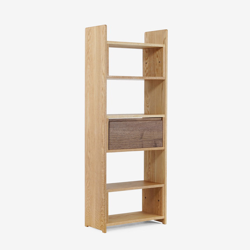 Solid wood multi-layer bookshelf study bedroom shelf living room floor-to-ceiling wood shelf red oak black walnut furniture