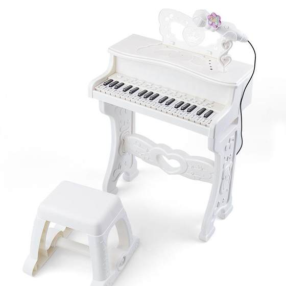초보자를위한 마이크가있는 어린이 피아노 장난감 다기능 전자 키보드 소녀 아기 3 세 및 5 세 생일 선물