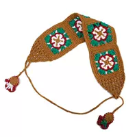 Желтовато-коричневая повязка на голову, на шнурках