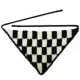 Черно-белый [большой клетчатый треугольный шарф]