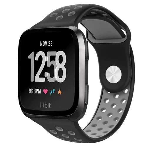 Подходит для Fitbit Versa/Versa2/Versa Lite, дышащий силиконовый двухцветный быстросъемный сменный ремешок