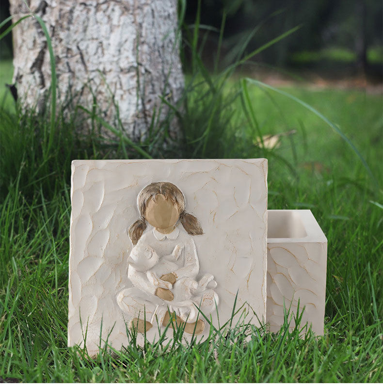 Урна для праха 新品树脂动物宠物骨灰盒天使狗狗猫咪纪念火化通用殡葬棺材盒 German/only banquet