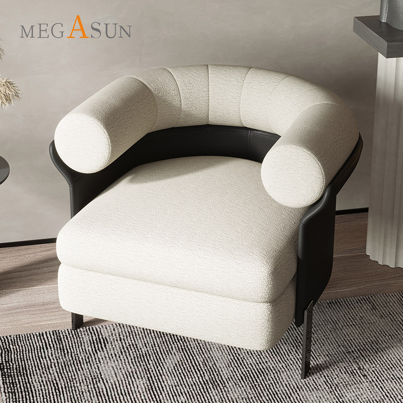 Italian Designer Nordic Single Sofa Small Family Style Living Room Balcony Lamb Wool Leisure Sofa Chair Tiger Chair
