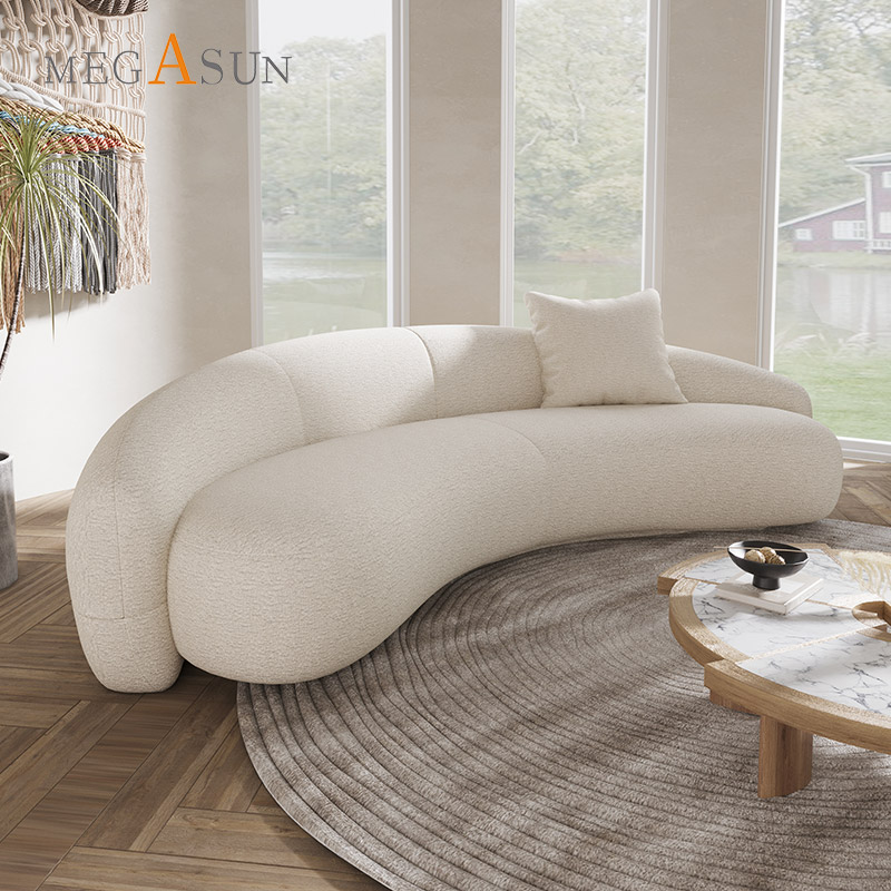 Nordic Lamb Wool Cloth Art Sofa Modern Minimalist style Shaped Plate Room Living-room Ins Wind Designer Sofa