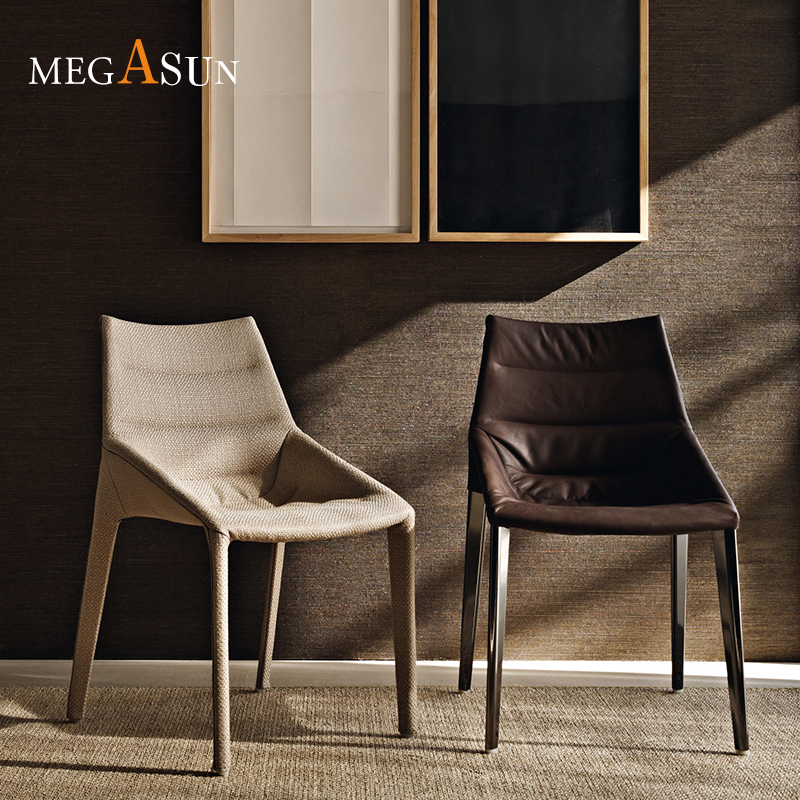 Italian home restaurant leather dining chair modern minimalist net red restaurant cafe designer chair