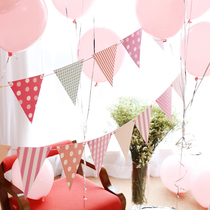 ins flag pennant paper cat birthday decoration cartoon bunting pull flag cat cage scene layout supplies