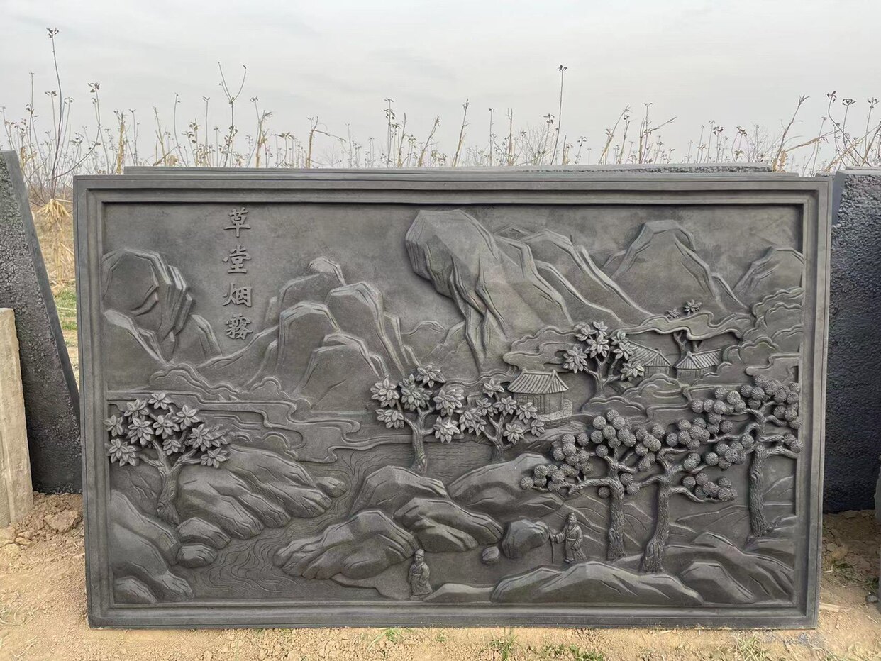 Antique brick carving Chinese ancient style architectural base material map of ancient style courtyard room