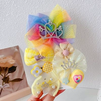 6# Заколка для волос с желтой короной, набор из 7 предметов