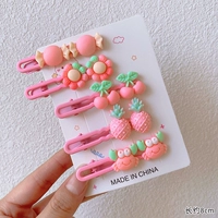 Розовая заколка для волос, комплект, 5 шт