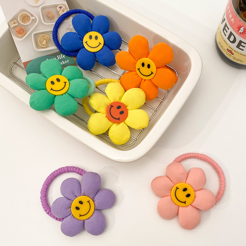 2022 New Girl's Sun Flower Rope Children's Hairdress Head Girl Flower Little Girl's Hair Ring