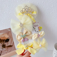 Желтая заколка для волос, комплект, 7 шт