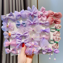 2022 new girls head flowers purple large butterfly knot headgear Hairpin Girls Hair Clip Nets Red Girl Hair Accessories