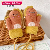 Оранжевый динозавр, перчатки, 0-4 лет