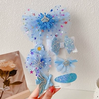 Синяя заколка для волос, комплект, 7 шт