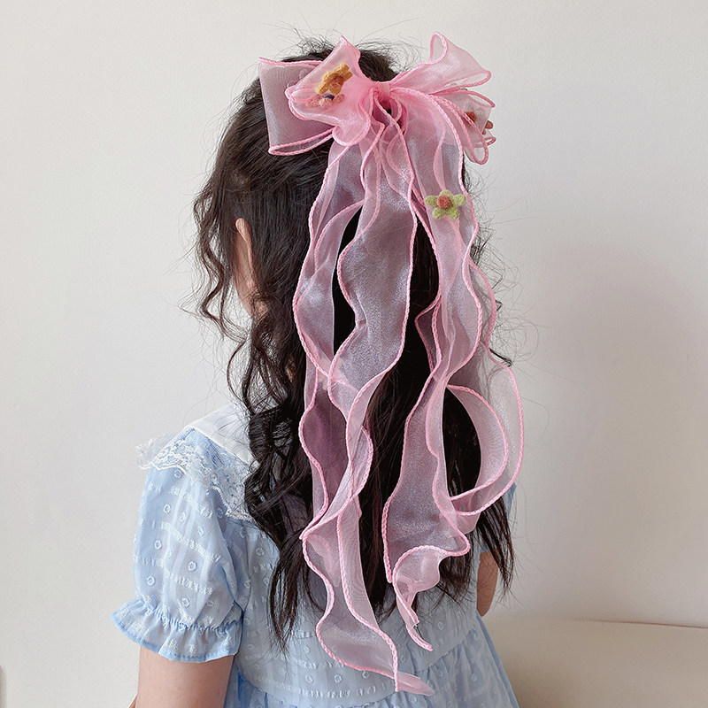 Red Princess Butterfly Hair Card Hair Hair for Children Hairdress Girl Headlines Little Girl Headlines