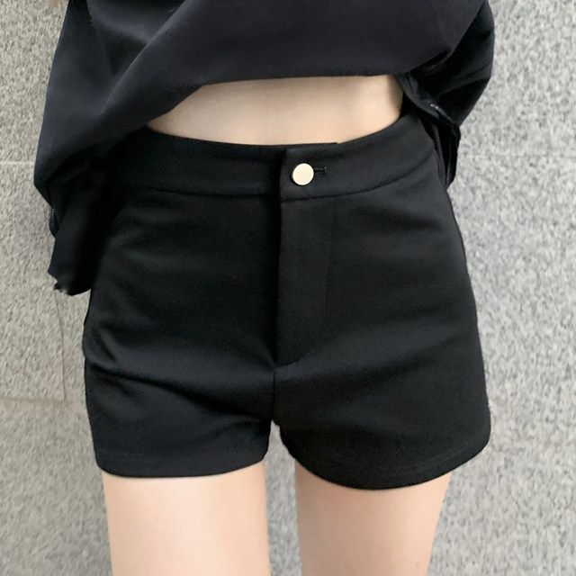 COOLLINE Lin Zixi Ros instant sense of high-end black shorts women's summer high waist bag hip hot girl pants