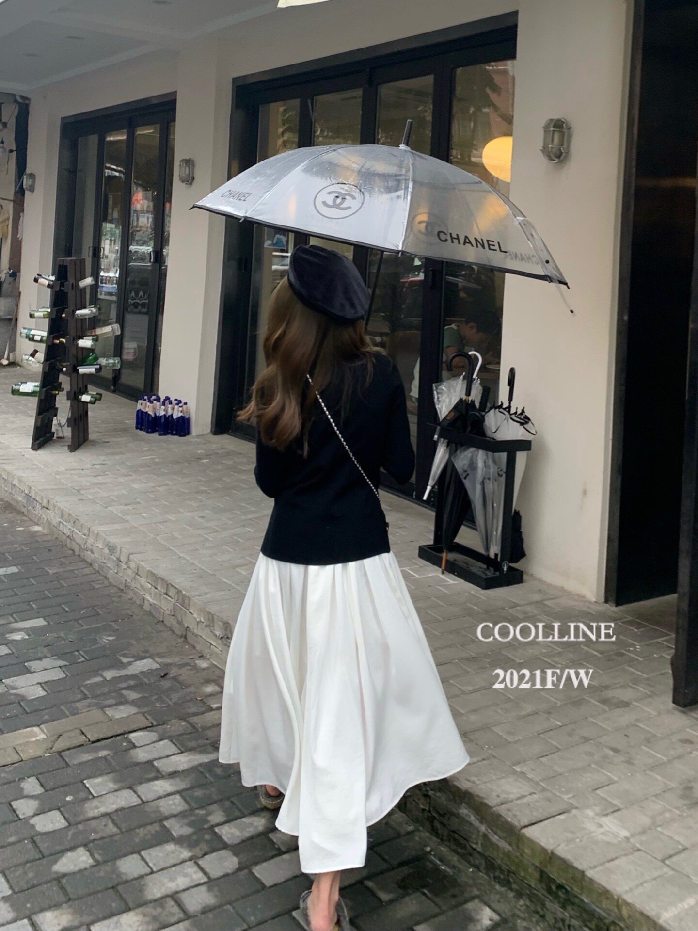 COOLLINE 21F W Lin Zixi senior hanging French irregular cut cloud-like white skirt