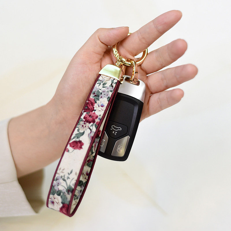 Creative Personality Car Key Chain Cloth Art Female Simple Versatile Bag Mobile Phone Key Chain Literary Small Pendant Gift