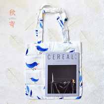 Carry-on storage fabric bag supermarket shopping bag foldable hand bag small fresh environmental protection tote bag cartoon ins