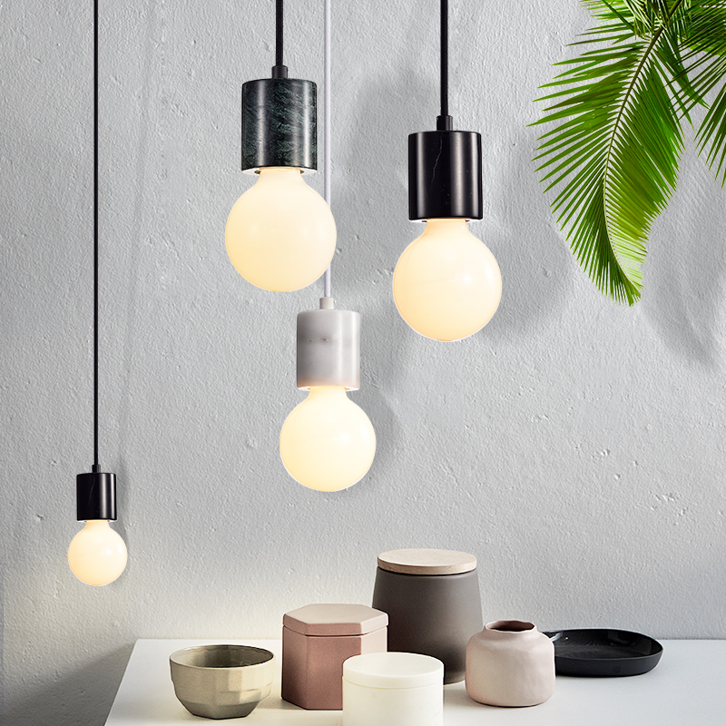 Wanjian Nordic post-modern creative personality lamps dining room bedroom study living room single head marble small chandelier