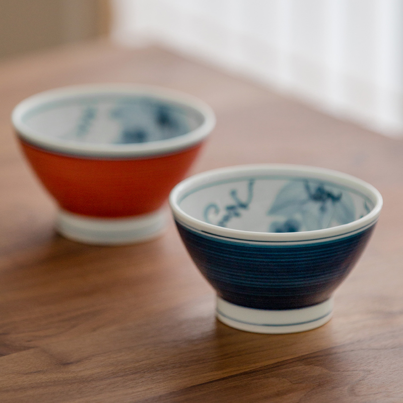 Pot Miss Japan Import Pozzo See Burnt Ceramic Rice Bowl Japan-style grapes Dozione and couples to the bowl Courtesy Kit