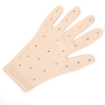 Figure skating performance gloves childrens figure skating training competition grade examination special hot diamond beige black plus velvet