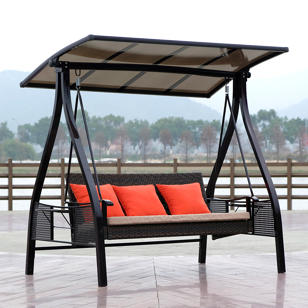 Outdoor swing home wrought iron hanging chair balcony outdoor leisure adult hammock rattan rocking chair courtyard villa swing
