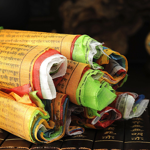 Tibetan Buddhist Supplies Pharmacist Buddhist Chanson Five Colors Warp Hata Flag Wind Horse Flag 5 m 20 Face Wind Horse Flags 1 Little Zar