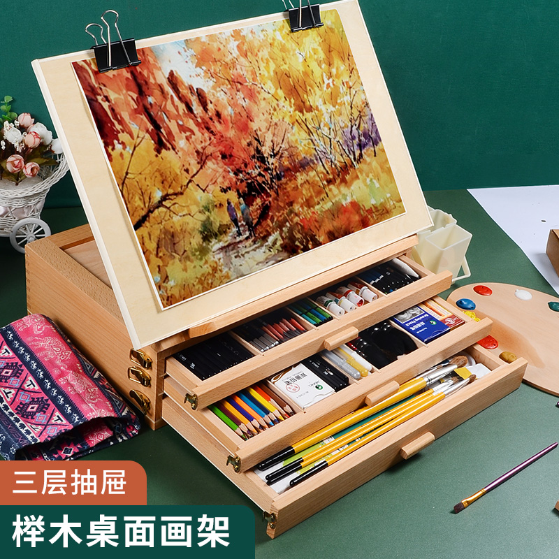 Desktop Drawing Shelf Fine Arts Students Special Drawing Board Desktop Drawing Shelf Folding Portable 4k Beginscholar Oil Painting drawer 8K
