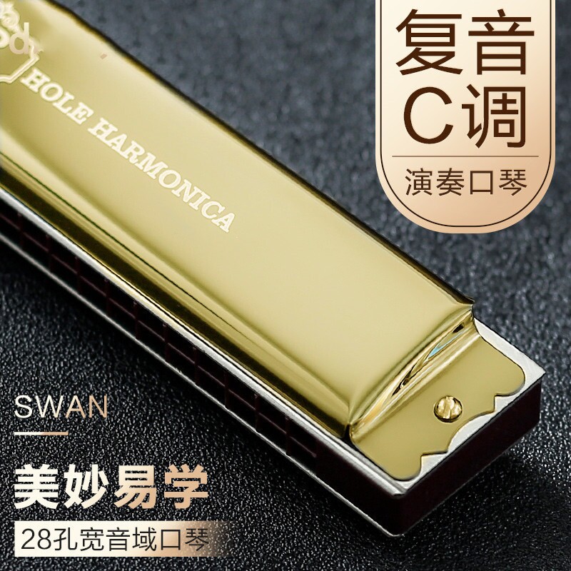 Germany imported 28-hole polyphonic harmonica advanced adult professional performance-level accented wide range piano