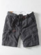 European and American retro heavyweight wear-resistant men's cargo shorts five-quarter pants waistband pocket white black casual pants loose