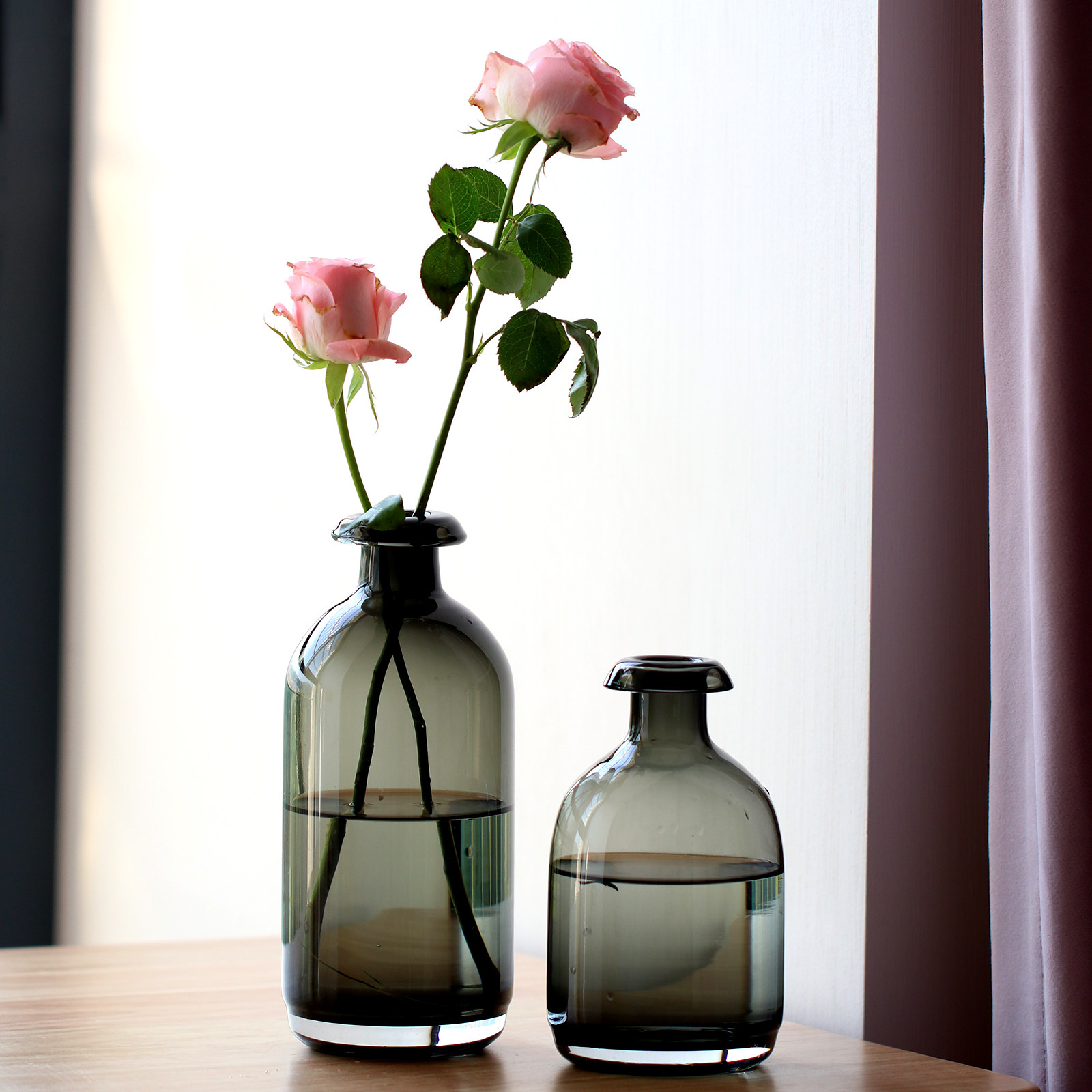 Creative glass transparent vase decoration living room flower arrangement glass bottle dining table ins net red water nourishing Nordic light luxury