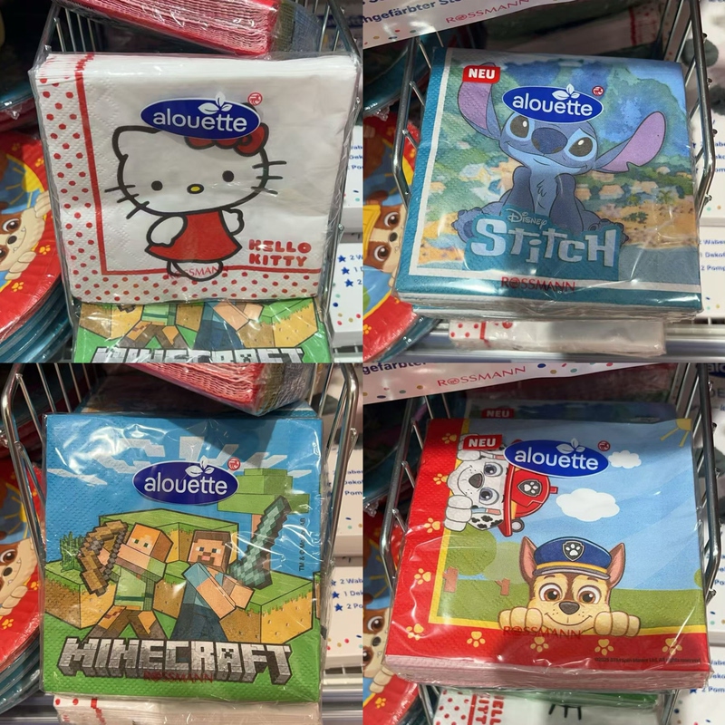 In Stock! German Original Alouette Napkins, 20-Piece Pack, Cartoon Ip Collaboration Limited Edition