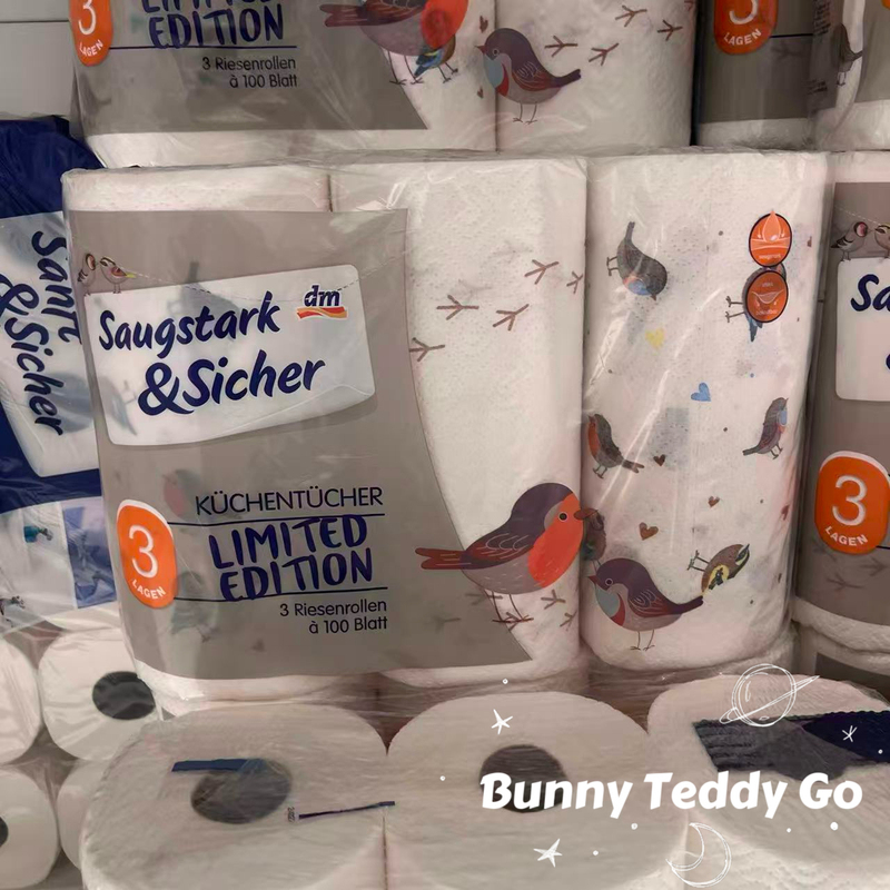In Stock! German Saustark Sicher Limited Edition Kitchen Paper Towels 3 Rolls