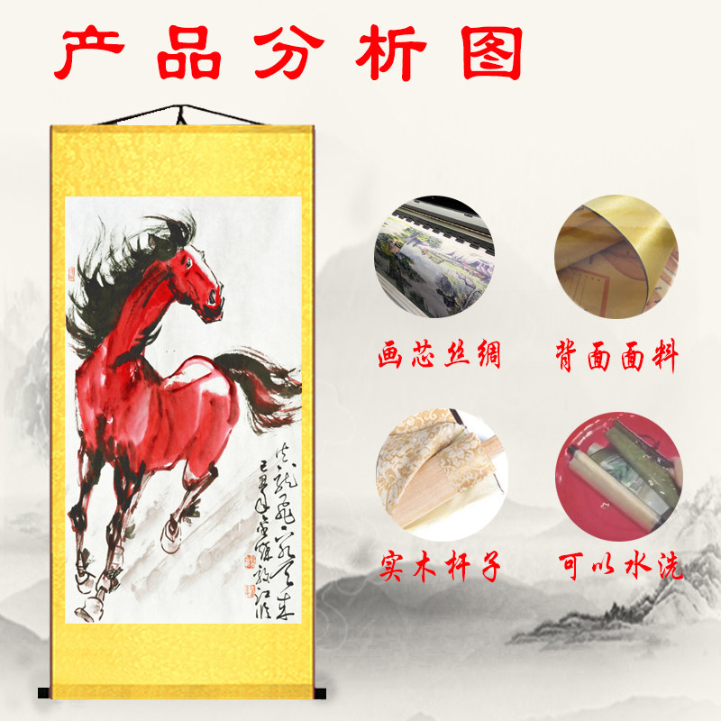 徐悲鸿骏马图挂画推荐：25年办公室/客厅红马卷轴字画选购指南-旅游
