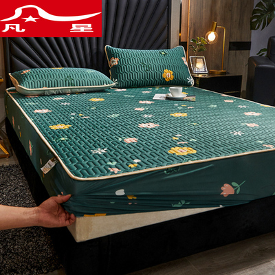 冰丝乳胶床笠款夏季凉席防尘床罩单件床垫保护套全包床单防滑固定